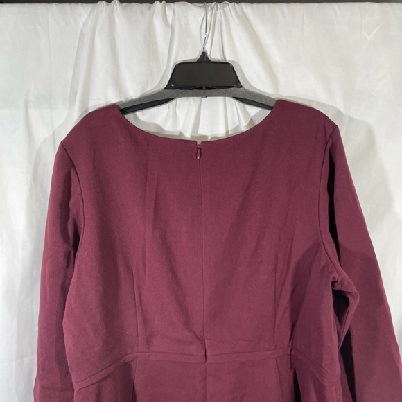 NWT Eliza J [ PLUS SZ 20W ] Pleat Front Fit & Flare Dress in Oxblood‎ Red - Picture 8 of 12